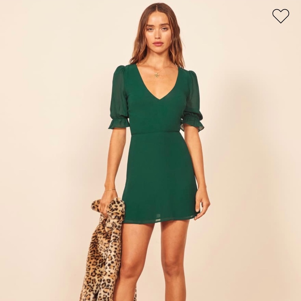 Reformation Brielle Dress Emerald